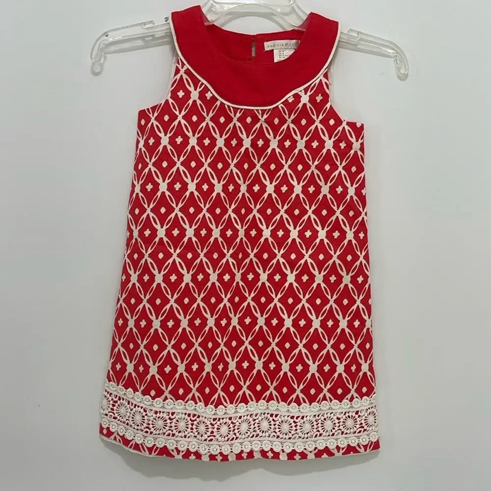 Maggie & Zoe Girl’s Dress Red White  Size 5-6 years